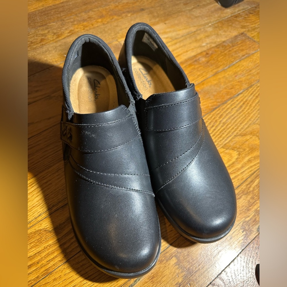 Clarks Black Leather Loafers